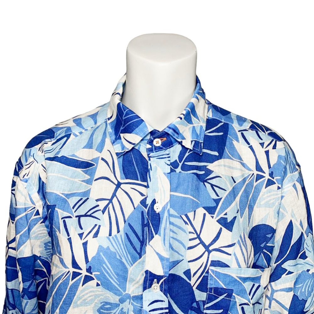 *SOLD*  J. MCLAUGHLIN Gramercy Classic Fit Linen Button Down Shirt in Tropica - Picture 5 of 7